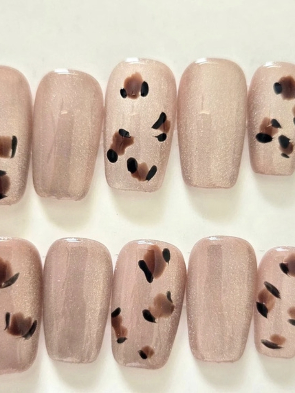 Pink & Brown Animal Print Press-On Nails NWT